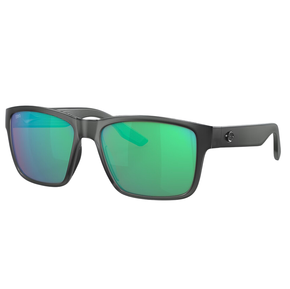 Costa Paunch Polarized Sunglasses in Smoke Crystal with Green Mirror 580G